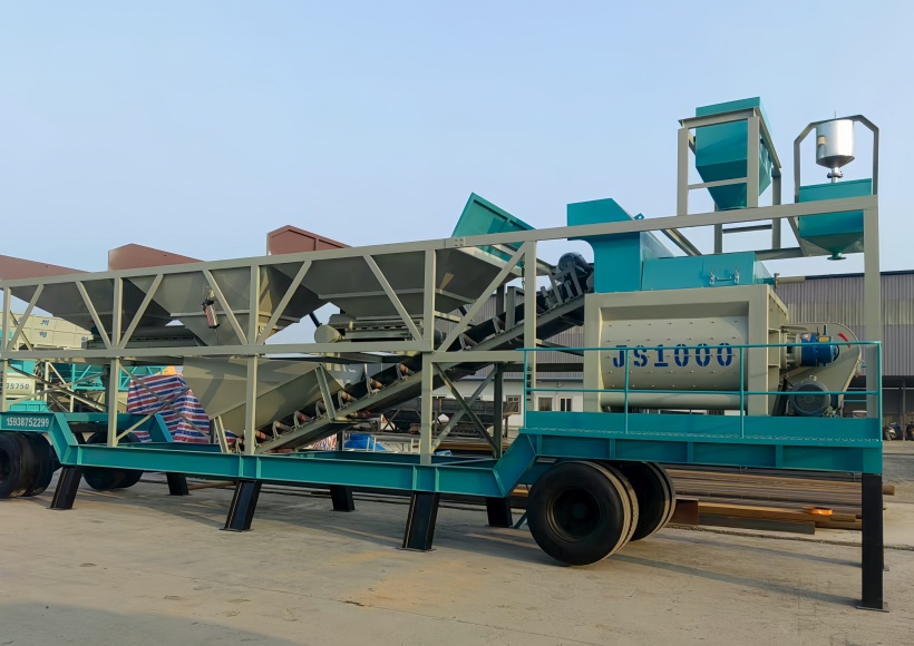 Mobile concrete mixing plant5