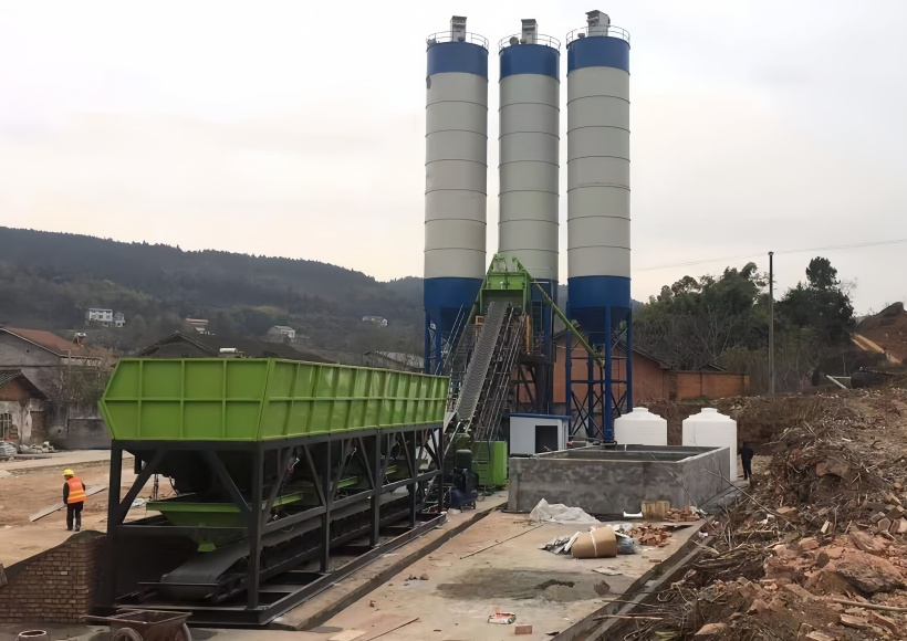 สถานีผสมคอนกรีตแบบไม่ต้องใช้ฐานราก