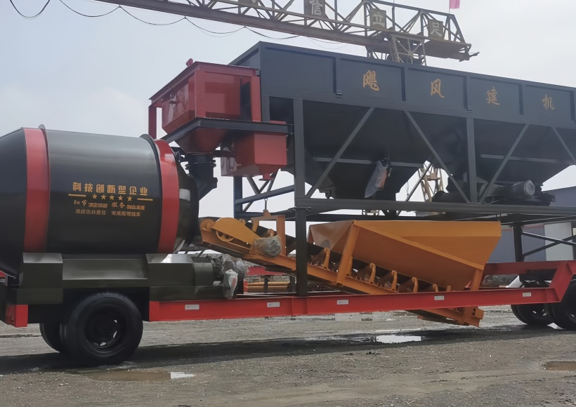 Mobile concrete mixing plant4