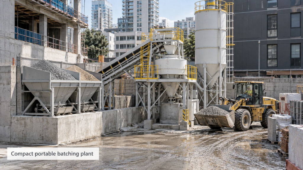 Portable concrete batch plants